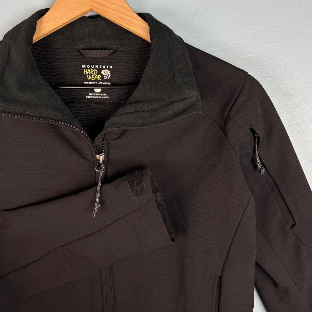 Mountain‎ Hardwear Softshell Jacket Women's XS Black Full Zip Nylon Windstopper